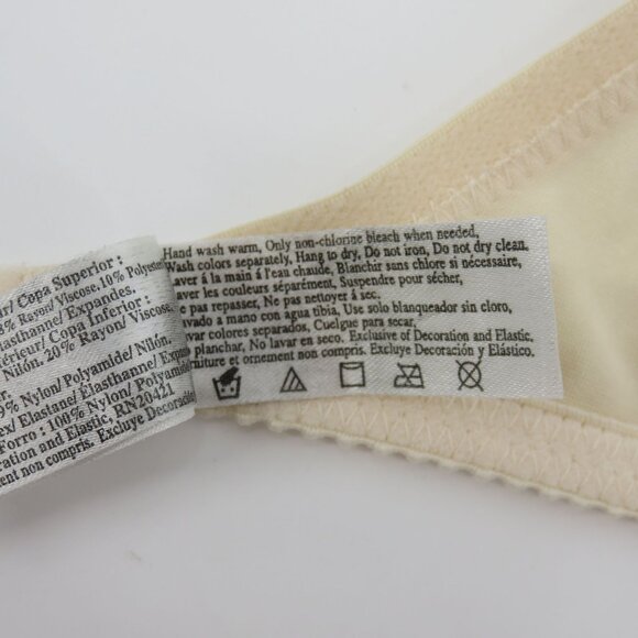 Wacoal 36B Bra 85753 Embroidered Beige Ivory Underwire Unlined Mesh Bow Accent - Picture 13 of 15